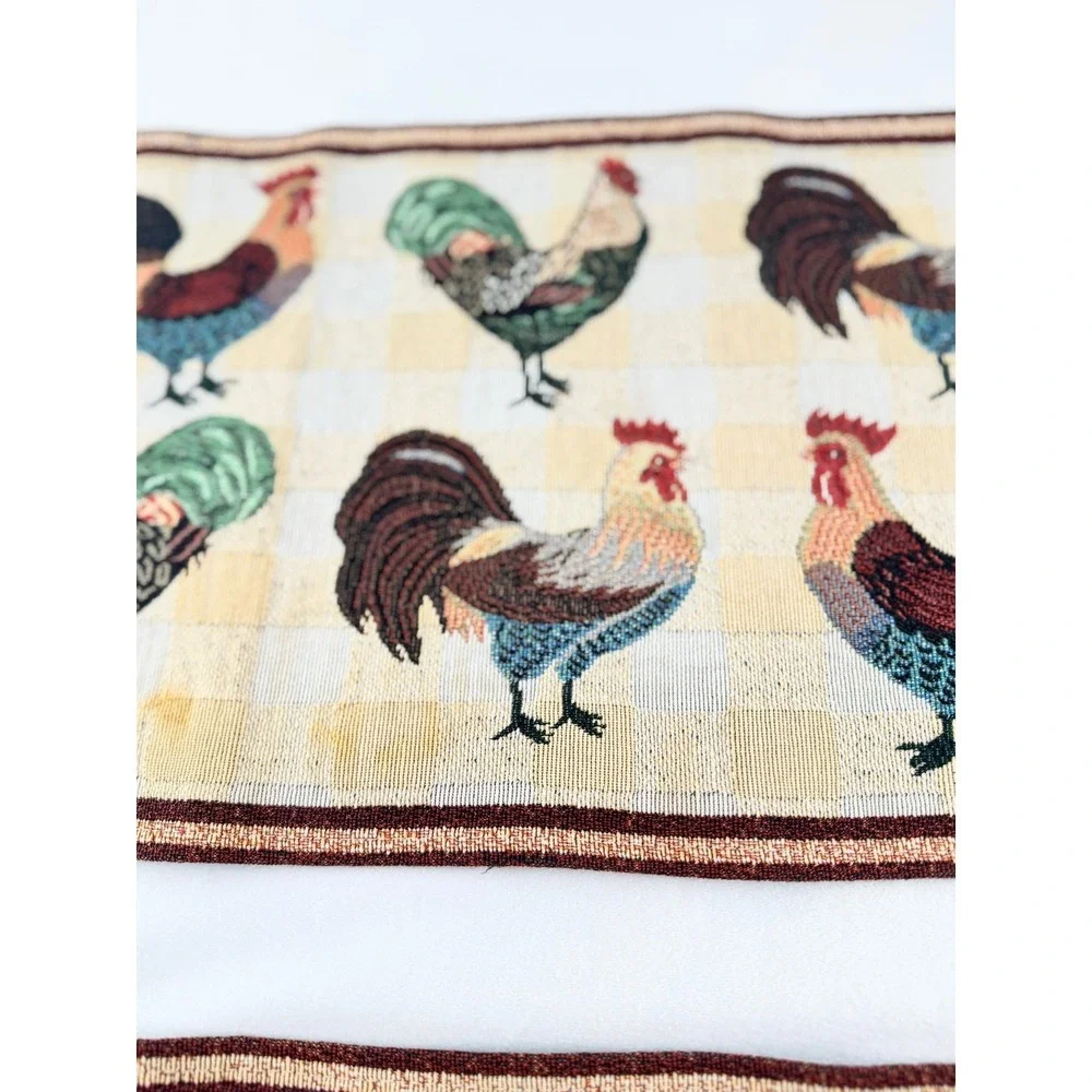 Vintage Rooster Tapestry Placemats Set of‎ 2 Farmhouse Table Mats
